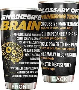 MEDROC Engineer Tumbler Stainless Steel 20oz, Glossary Of Engineering Terms Engineer Gift For Birthday Christmas Graduation, Engineer Gift For Men Women Coworker Staff Boss, Engineer Tumbler Wrap