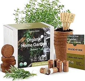 Organic Herb Garden Kit Indoor - Certified USDA & Made in USA | Gardening Gifts for Women & Men, Indoor Herb Garden Starter Kit, Herb Growing Kit Indoor, Plant Growing Kit, Herb Starter Kit, Plant Kit