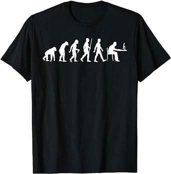 The Evolution of Man Computer Programmer Funny Geek Lover IT T-Shirt: A Ner