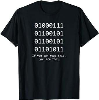 Get your Geek on with this Funny Computer Binary Code Programmer T-Shirt!