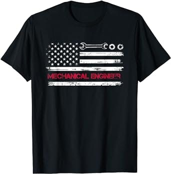 "Rev Up Your Wardrobe with the Vintage Mechanical Engineer American Flag En