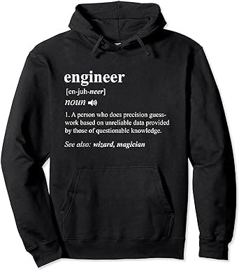 Engineer Definition Funny Engineering Mechanical Civil Gift Pullover Hoodie
