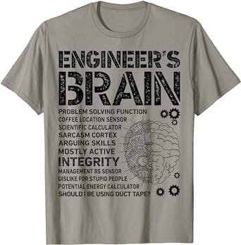 Engineer's Brain Funny Process Engineer Men Engineering Gift T-Shirt
